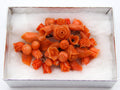 antique coral, natural coral, undyed coral, salmon coral, Italian coral, pacific coral, Sardinian Coral, sea coral, Mediterranean coral, Mediterranean brooch, Mediterranean salmon, handcarved coral, coral brooch, 14 karat gold, salmon brooch