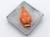 antique coral, natural coral, undyed coral, dark salmon coral, Italian coral, pacific coral, Sardinian Coral, sea coral, Mediterranean pendant, Mediterranean coral, coral pendant, handcarved coral, 14 karat gold, Diamond, salmon pendant