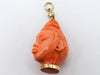 antique coral, natural coral, undyed coral, dark salmon coral, Italian coral, pacific coral, Sardinian Coral, sea coral, Mediterranean pendant, Mediterranean coral, coral pendant, handcarved coral, 14 karat gold, Diamond, salmon pendant