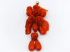 antique coral, natural coral, undyed coral, coral Pendant, dark red coral, blood red coral, Italian coral, pacific coral, Sardinian Coral, red coral, sea coral, Mediterranean pendant, Mediterranean coral, handcarved, aka red, handcarved, 14 karat gold, coral pendant