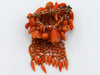 antique coral, natural coral, undyed coral, salmon coral, Italian coral, pacific coral, Sardinian Coral, sea coral, Mediterranean coral, Mediterranean brooch, Mediterranean salmon, handcarved coral, coral brooch, 14 karat gold, salmon brooch