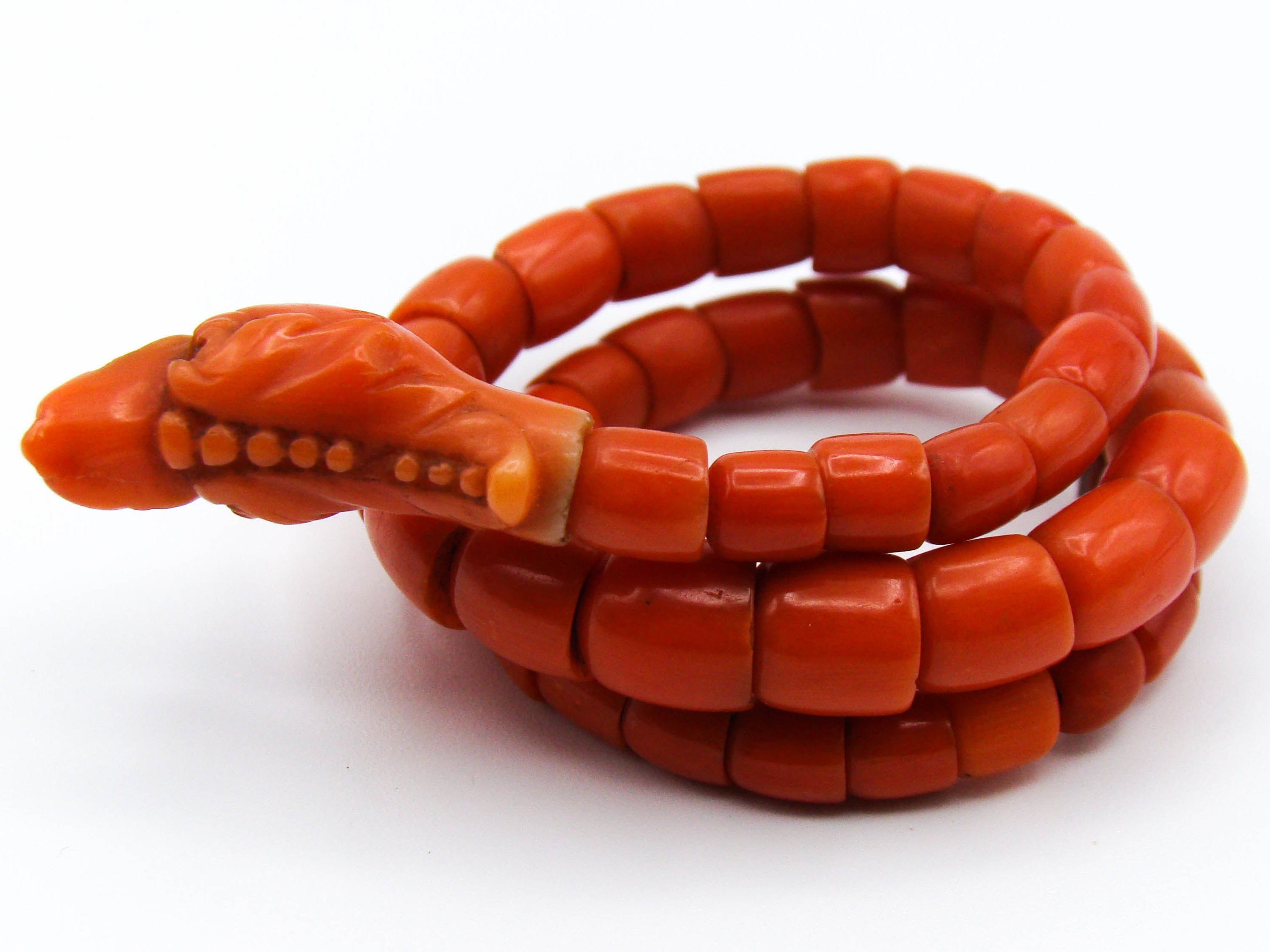 antique coral, natural coral, undyed coral, dark orange coral, Italian coral, pacific coral, Sardinian Coral, orange coral, sea coral, Mediterranean coral, Mediterranean bracelet, coral bracelet, Dragon bracelet, handcarved