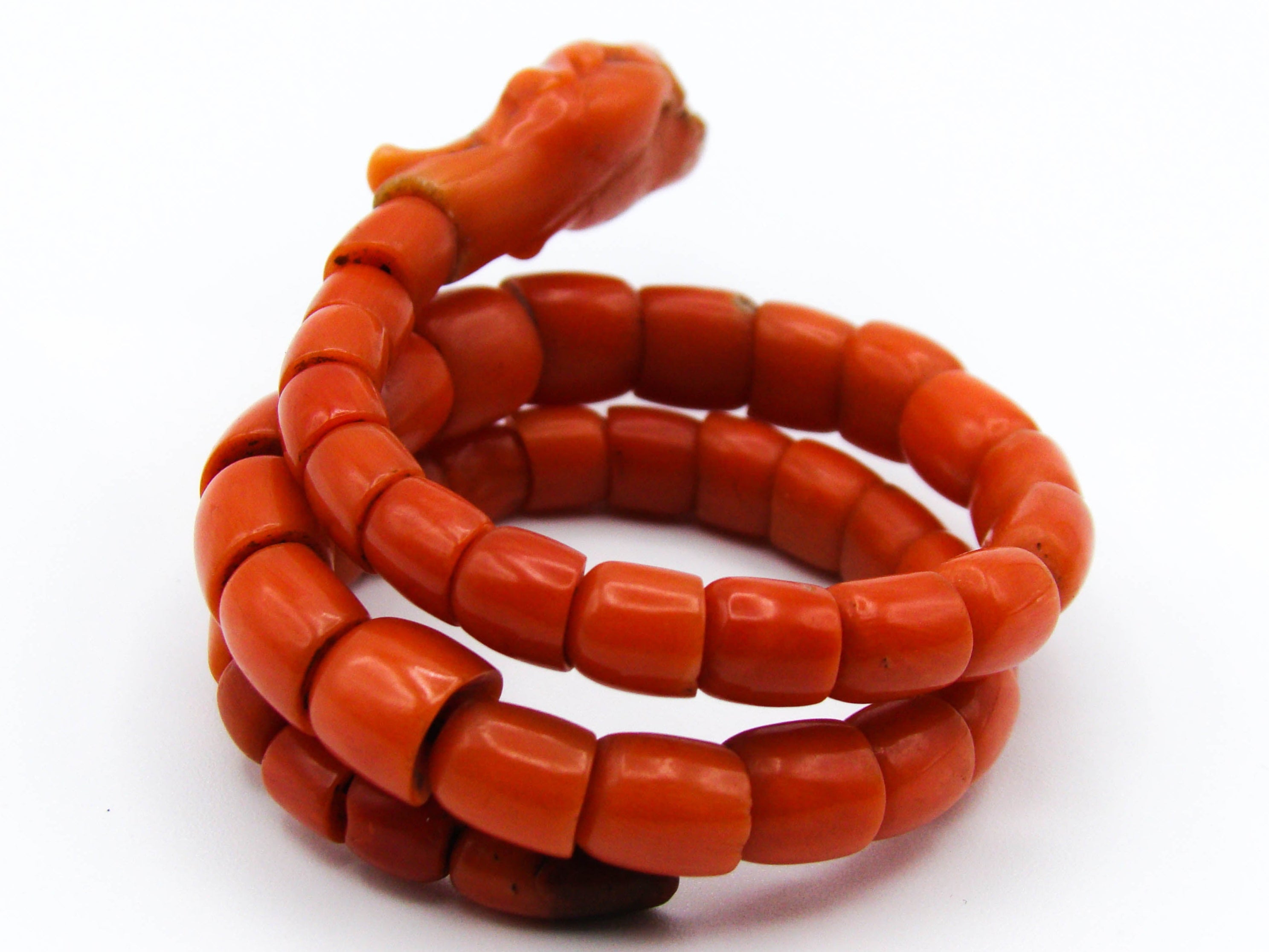 antique coral, natural coral, undyed coral, dark orange coral, Italian coral, pacific coral, Sardinian Coral, orange coral, sea coral, Mediterranean coral, Mediterranean bracelet, coral bracelet, Dragon bracelet, handcarved