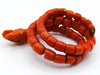 antique coral, natural coral, undyed coral, dark orange coral, Italian coral, pacific coral, Sardinian Coral, orange coral, sea coral, Mediterranean coral, Mediterranean bracelet, coral bracelet, Dragon bracelet, handcarved