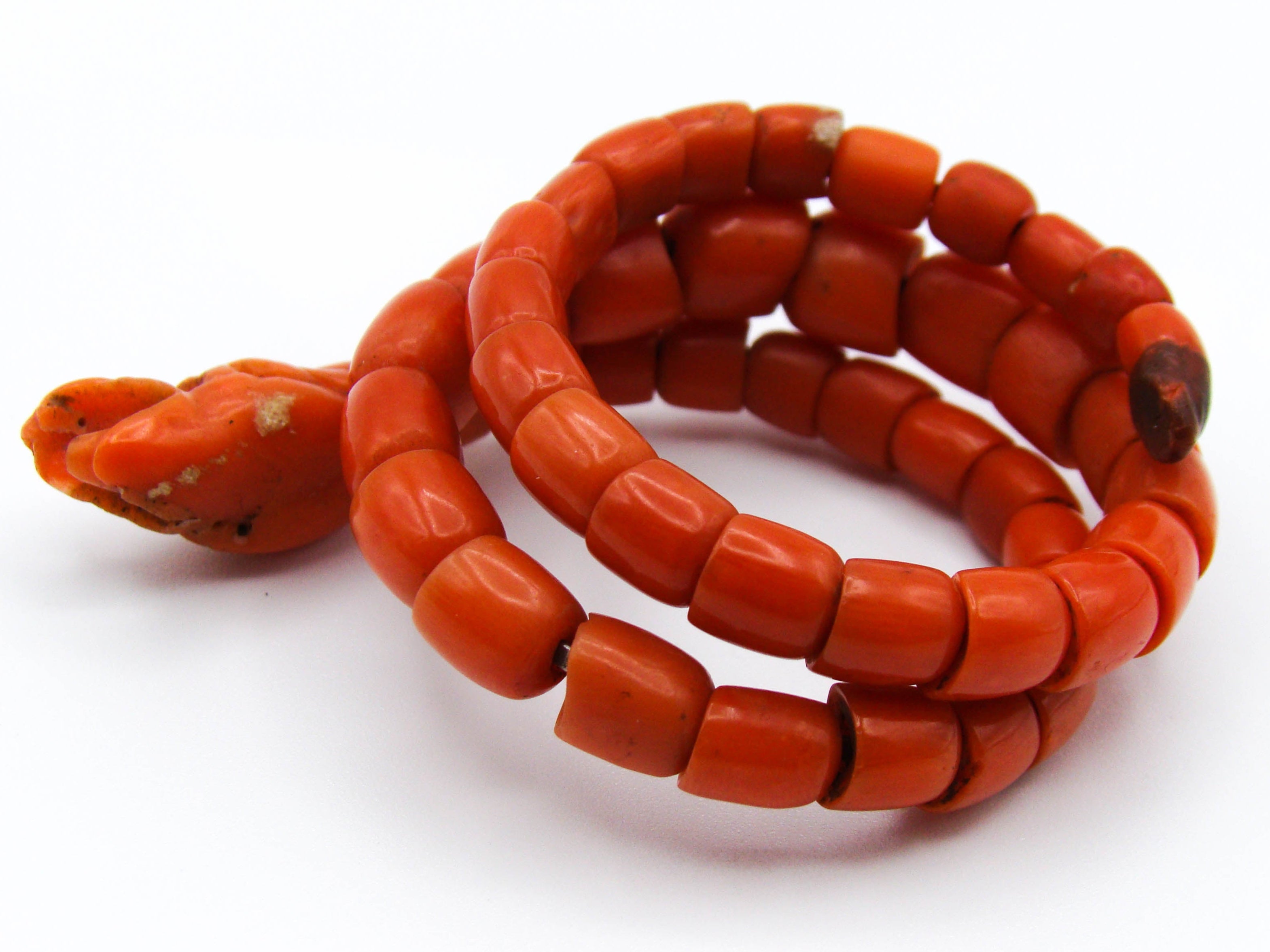 antique coral, natural coral, undyed coral, dark orange coral, Italian coral, pacific coral, Sardinian Coral, orange coral, sea coral, Mediterranean coral, Mediterranean bracelet, coral bracelet, Dragon bracelet, handcarved