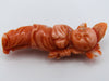 antique coral, natural coral, undyed coral, momo salmon coral, Italian coral, pacific coral, Sardinian Coral, sea coral, Mediterranean coral, Mediterranean brooch, coral brooch, Mediterranean momo coral, handcarved coral, momo coral, 14 karat Gold, salmon coral