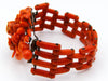 antique coral, natural coral, undyed coral, dark red coral, blood red coral, Italian coral, pacific coral, Sardinian Coral, red coral, sea coral, Mediterranean coral, Mediterranean bracelet, coral bracelet, handcarved, sterling silver