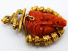 antique coral, natural coral, undyed coral, dark red coral, blood red coral, Italian coral, pacific coral, Sardinian Coral, red coral, sea coral, Mediterranean pendant, Mediterranean coral, handcarved, aka red, handcarved, 14 karat gold, coral pendant, aka red