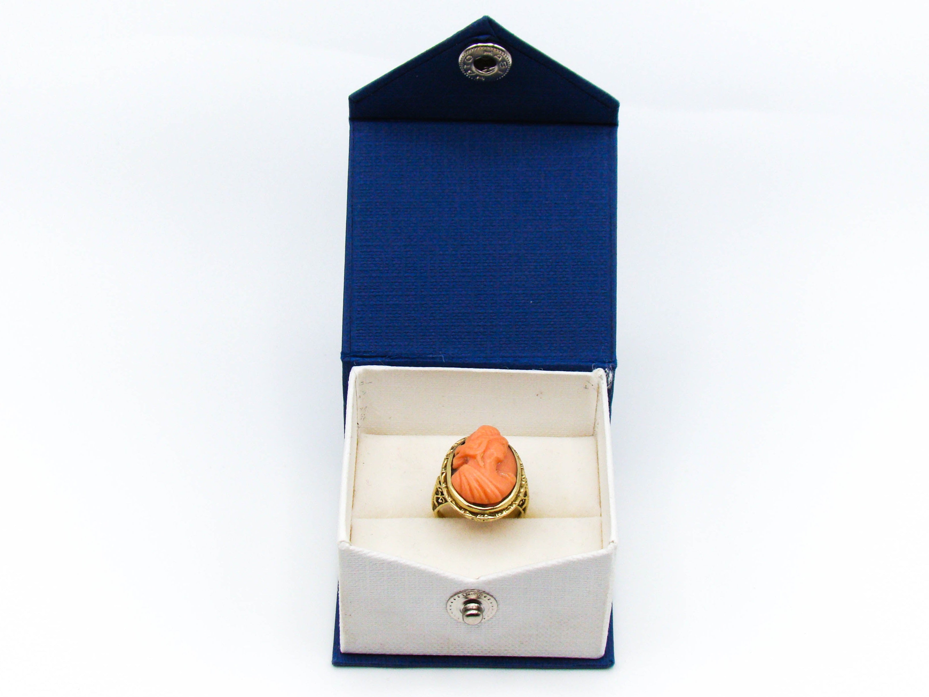 antique coral, natural coral, undyed coral, dark orange coral, Italian coral, pacific coral, Sardinian Coral, sea coral, Mediterranean coral, Mediterranean ring, Mediterranean momo orange ring, orange ring, momo ring, handcarved coral, 14 karat gold