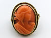 antique coral, natural coral, undyed coral, dark orange coral, Italian coral, pacific coral, Sardinian Coral, sea coral, Mediterranean coral, Mediterranean ring, Mediterranean momo orange ring, orange ring, momo ring, handcarved coral, 14 karat gold