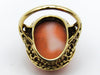 antique coral, natural coral, undyed coral, dark orange coral, Italian coral, pacific coral, Sardinian Coral, sea coral, Mediterranean coral, Mediterranean ring, Mediterranean momo orange ring, orange ring, momo ring, handcarved coral, 14 karat gold