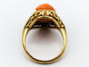 antique coral, natural coral, undyed coral, dark salmon coral, Italian coral, pacific coral, Sardinian Coral, sea coral, Mediterranean ring, Mediterranean coral, coral ring, handcarved coral, salmon ring, salmon cameo, 14 karat gold