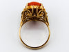 antique coral, natural coral, undyed coral, dark red coral, blood red coral, Italian coral, pacific coral, Sardinian Coral, sea coral, Mediterranean coral, Mediterranean red, Mediterranean ring, coral ring , 18 karat gold