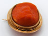antique coral, natural coral, undyed coral, dark red coral, blood red coral, Italian coral, pacific coral, Sardinian Coral, sea coral, Mediterranean coral, Mediterranean red, Mediterranean brooch, coral brooch, 14 karat gold