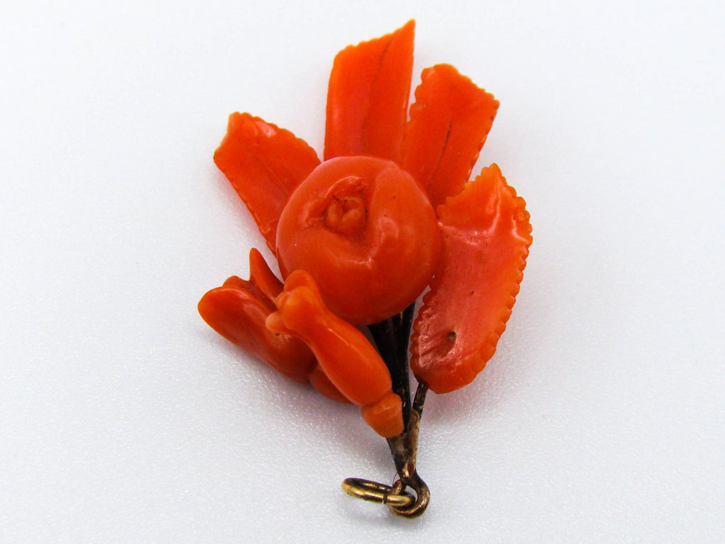 antique coral, natural coral, undyed coral, dark red coral, blood red coral, Italian coral, pacific coral, Sardinian Coral, sea coral, Mediterranean coral, Mediterranean red, Mediterranean pendant, coral pendant, 14 karat gold