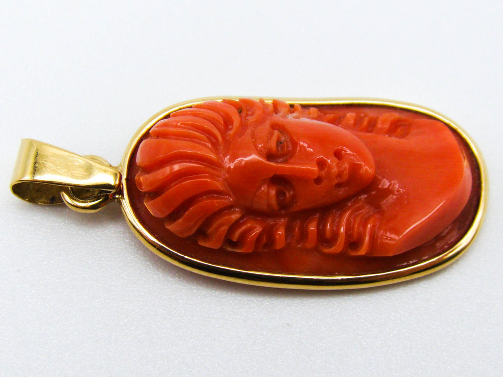 antique coral, natural coral, undyed coral, dark red coral, blood red coral, Italian coral, pacific coral, Sardinian Coral, sea coral, Mediterranean coral, Mediterranean red, Mediterranean pendant, coral pendant, 18 karat gold