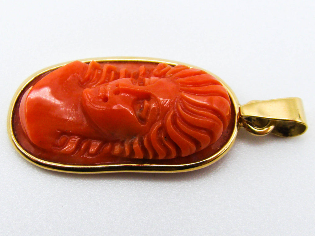 antique coral, natural coral, undyed coral, dark red coral, blood red coral, Italian coral, pacific coral, Sardinian Coral, sea coral, Mediterranean coral, Mediterranean red, Mediterranean pendant, coral pendant, 18 karat gold