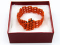 antique coral, natural coral, undyed coral, dark orange coral, Italian coral, pacific coral, Sardinian Coral, sea coral, Mediterranean coral, Mediterranean bracelet, Mediterranean orange, coral bracelet, handcarved coral, 9 karat gold