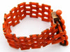 antique coral, natural coral, undyed coral, dark orange coral, Italian coral, pacific coral, Sardinian Coral, sea coral, Mediterranean coral, Mediterranean bracelet, Mediterranean orange, coral bracelet, handcarved coral, 9 karat gold