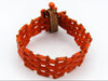 antique coral, natural coral, undyed coral, dark orange coral, Italian coral, pacific coral, Sardinian Coral, sea coral, Mediterranean coral, Mediterranean bracelet, Mediterranean orange, coral bracelet, handcarved coral, 9 karat gold