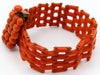 antique coral, natural coral, undyed coral, dark orange coral, Italian coral, pacific coral, Sardinian Coral, sea coral, Mediterranean coral, Mediterranean bracelet, Mediterranean orange, coral bracelet, handcarved coral, 9 karat gold