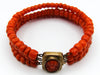 antique coral, natural coral, undyed coral, dark red coral, blood red coral, Italian coral, pacific coral, Sardinian Coral, red coral, sea coral, Mediterranean coral, Mediterranean bracelet, coral bracelet, handcarved, 9 karat gold