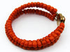 antique coral, natural coral, undyed coral, dark red coral, blood red coral, Italian coral, pacific coral, Sardinian Coral, red coral, sea coral, Mediterranean coral, Mediterranean bracelet, coral bracelet, handcarved, 9 karat gold