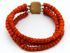 antique coral, natural coral, undyed coral, dark red coral, blood red coral, Italian coral, pacific coral, Sardinian Coral, red coral, sea coral, Mediterranean coral, Mediterranean bracelet, coral bracelet, handcarved, 9 karat gold