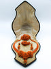 antique coral, natural coral, undyed coral, dark orange coral, Italian coral, pacific coral, Sardinian Coral, sea coral, Mediterranean coral, Mediterranean orange, handcarved coral, orange coral, 14 karat gold, coral necklace, coral pendant, coral earrings, coral bracelet, coral brooch, in original box
