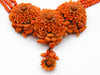 antique coral, natural coral, undyed coral, dark orange coral, Italian coral, pacific coral, Sardinian Coral, sea coral, Mediterranean coral, Mediterranean orange, handcarved coral, orange coral, 14 karat gold, coral necklace, coral pendant, coral earrings, coral bracelet, coral brooch, in original box