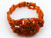 antique coral, natural coral, undyed coral, dark orange coral, Italian coral, pacific coral, Sardinian Coral, sea coral, Mediterranean coral, Mediterranean orange, handcarved coral, orange coral, 14 karat gold, coral necklace, coral pendant, coral earrings, coral bracelet, coral brooch, in original box