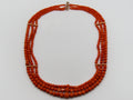antique coral, natural coral, undyed coral, Italian coral, pacific coral, Sardinian Coral, Coral beads, Coral Rosary beads, Coral chain, Coral necklace, sea coral, Mediterranean coral, 2 strand chain, Momo Orange beads, Momo Coral