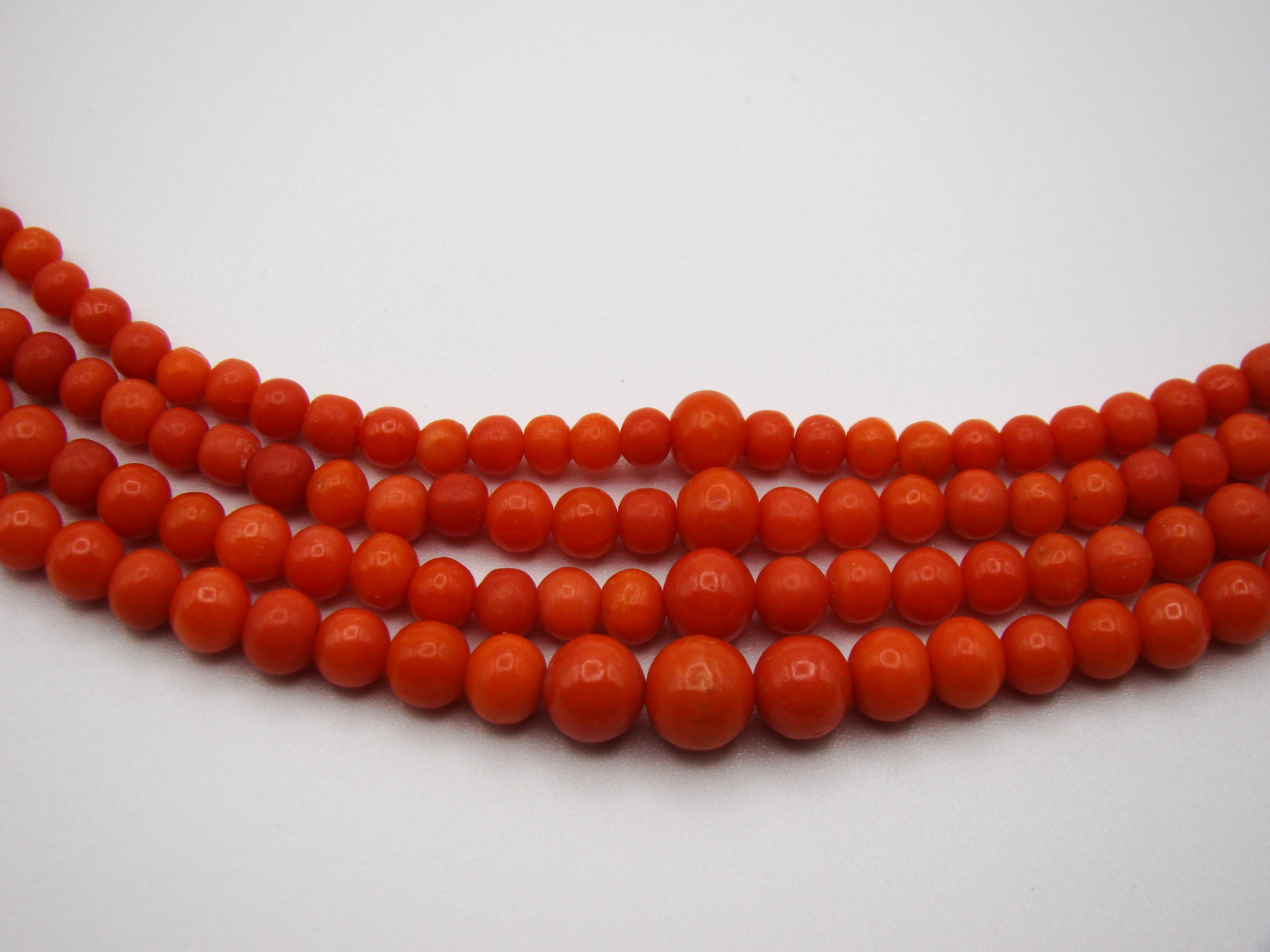 antique coral, natural coral, undyed coral, dark red coral, blood red coral, Italian coral, pacific coral, Sardinian Coral, Coral beads, Coral Rosary beads, Coral chain, Coral necklace, sea coral, Mediterranean coral, 2 strand chain, Mediterranean red beads