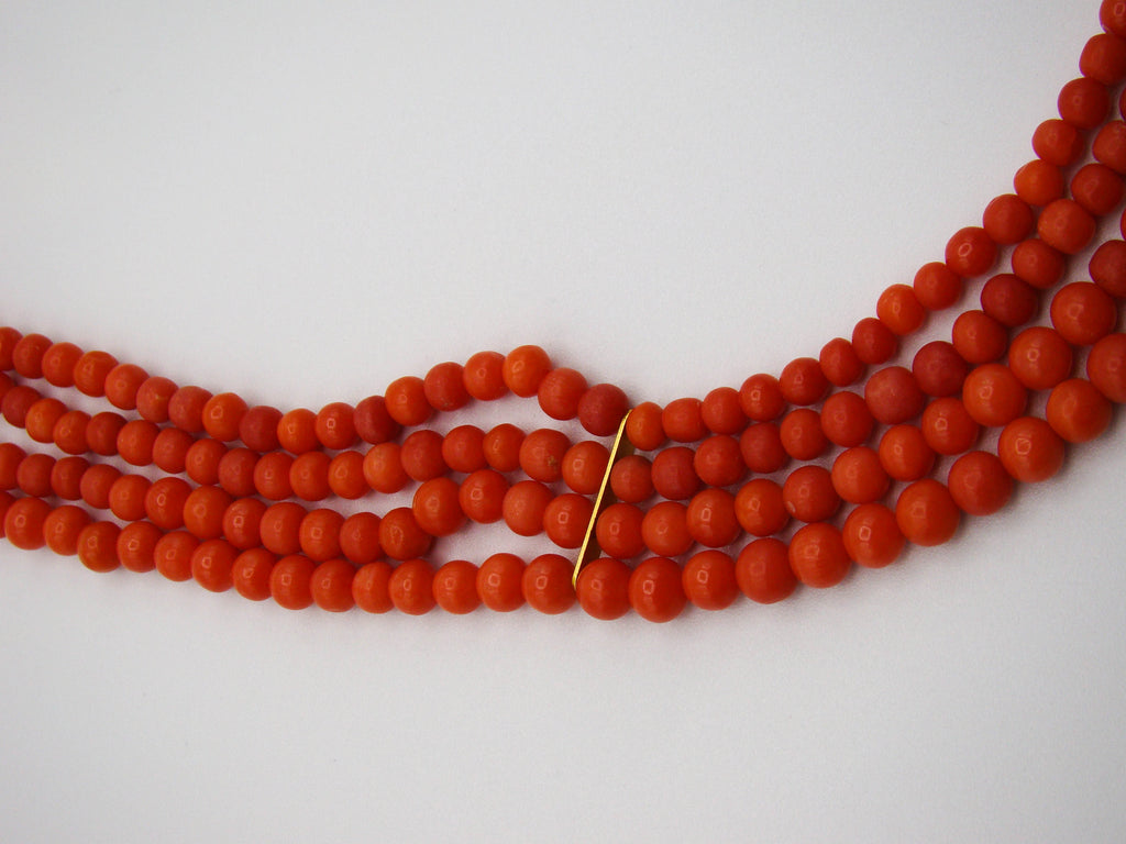 antique coral, natural coral, undyed coral, dark red coral, blood red coral, Italian coral, pacific coral, Sardinian Coral, Coral beads, Coral Rosary beads, Coral chain, Coral necklace, sea coral, Mediterranean coral, 2 strand chain, Mediterranean red beads