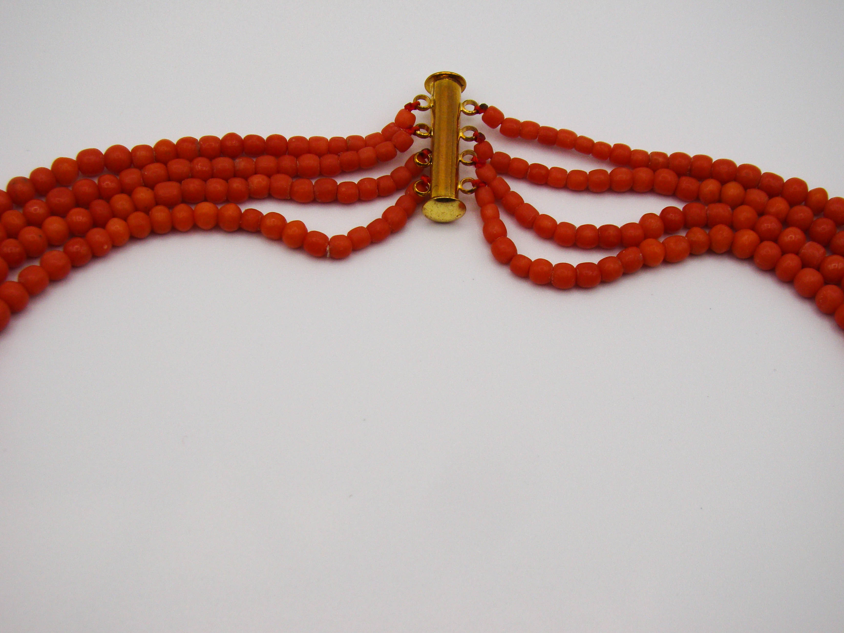 antique coral, natural coral, undyed coral, dark red coral, blood red coral, Italian coral, pacific coral, Sardinian Coral, Coral beads, Coral Rosary beads, Coral chain, Coral necklace, sea coral, Mediterranean coral, 2 strand chain, Mediterranean red beads