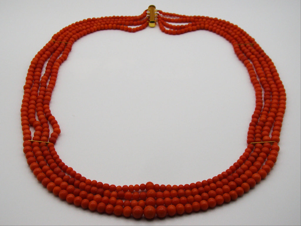 antique coral, natural coral, undyed coral, dark red coral, blood red coral, Italian coral, pacific coral, Sardinian Coral, Coral beads, Coral Rosary beads, Coral chain, Coral necklace, sea coral, Mediterranean coral, 2 strand chain, Mediterranean red beads