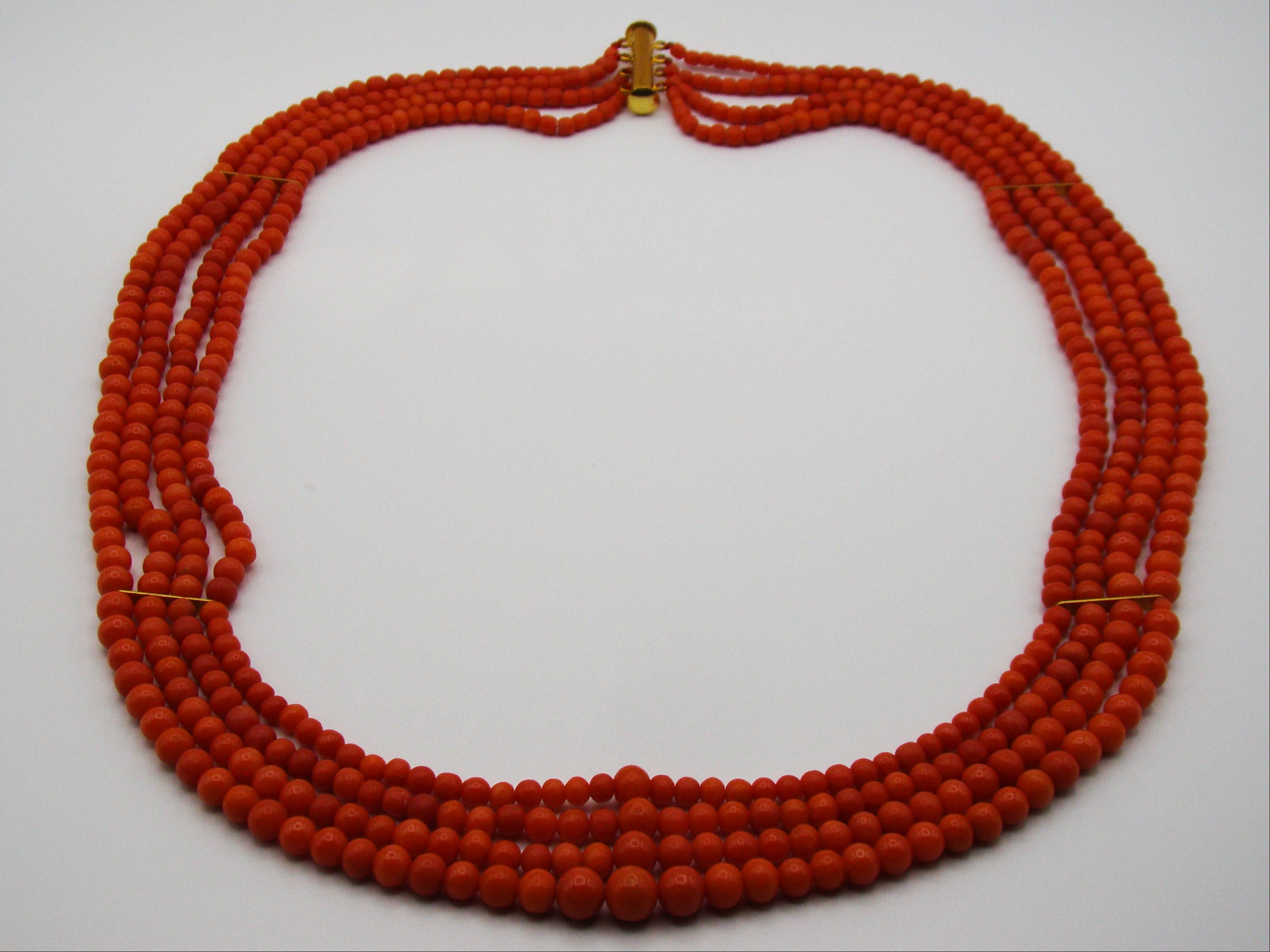 antique coral, natural coral, undyed coral, dark red coral, blood red coral, Italian coral, pacific coral, Sardinian Coral, Coral beads, Coral Rosary beads, Coral chain, Coral necklace, sea coral, Mediterranean coral, 2 strand chain, Mediterranean red beads