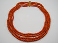antique coral, natural coral, undyed coral, Italian coral, pacific coral, Sardinian Coral, Coral beads, Coral Rosary beads, Coral chain, Coral necklace, sea coral, Mediterranean coral, 4 strand chain, salmon beads, salmon coral
