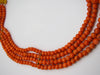 antique coral, natural coral, undyed coral, Italian coral, pacific coral, Sardinian Coral, Coral beads, Coral Rosary beads, Coral chain, Coral necklace, sea coral, Mediterranean coral, 4 strand chain, salmon beads, salmon coral