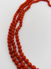 antique coral, natural coral, undyed coral, dark red coral, blood red coral, Italian coral, pacific coral, Sardinian Coral, Coral beads, Coral Rosary beads, Coral chain, Coral necklace, sea coral, Mediterranean coral, 2 strand chain, Mediterranean red beads, 14 karat gold clasp
