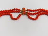 antique coral, natural coral, undyed coral, dark red coral, blood red coral, Italian coral, pacific coral, Sardinian Coral, Coral beads, Coral Rosary beads, Coral chain, Coral necklace, sea coral, Mediterranean coral, 2 strand chain, Mediterranean red beads, 14 karat gold clasp