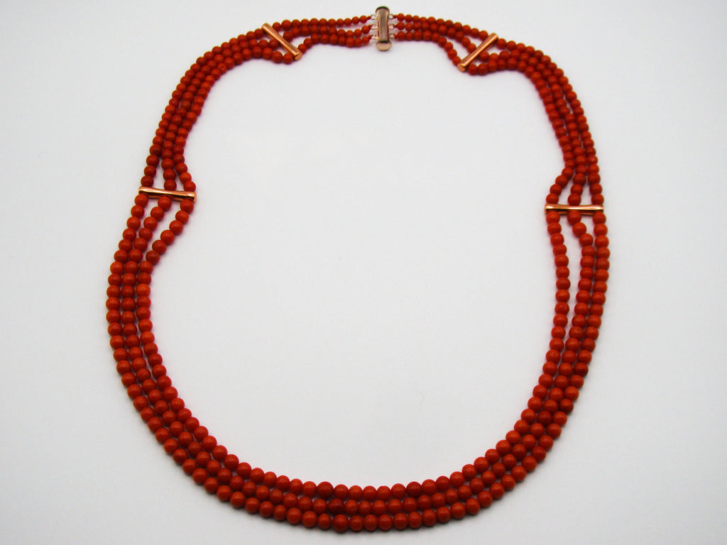 antique coral, natural coral, undyed coral, dark red coral, blood red coral, Italian coral, pacific coral, Sardinian Coral, Coral beads, Coral Rosary beads, Coral chain, Coral necklace, sea coral, aka coral, 2 strand chain