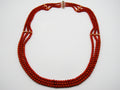 antique coral, natural coral, undyed coral, dark red coral, blood red coral, Italian coral, pacific coral, Sardinian Coral, Coral beads, Coral Rosary beads, Coral chain, Coral necklace, sea coral, aka coral, 2 strand chain