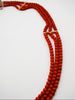 antique coral, natural coral, undyed coral, dark red coral, blood red coral, Italian coral, pacific coral, Sardinian Coral, Coral beads, Coral Rosary beads, Coral chain, Coral necklace, sea coral, aka coral, 2 strand chain