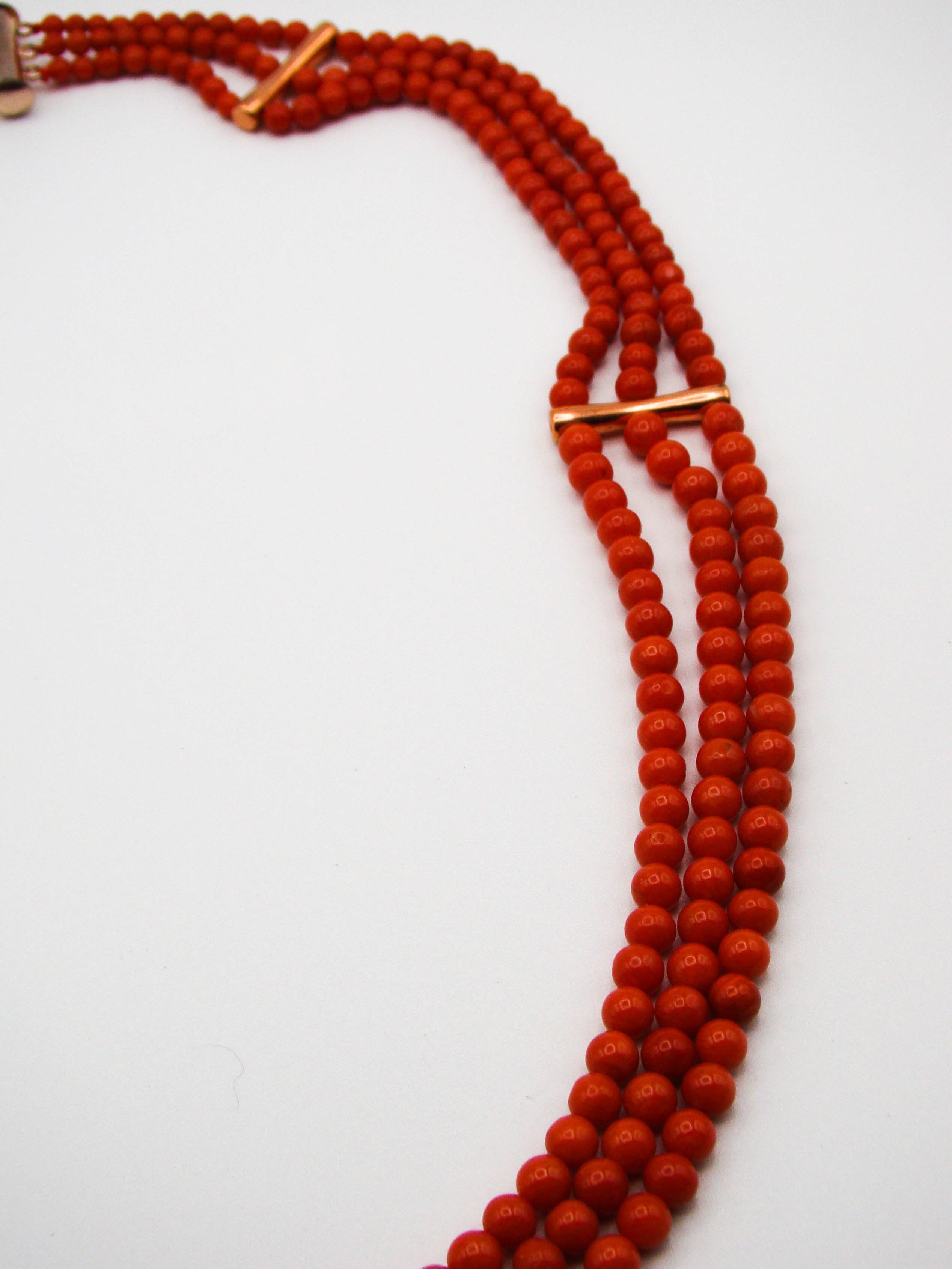antique coral, natural coral, undyed coral, dark red coral, blood red coral, Italian coral, pacific coral, Sardinian Coral, Coral beads, Coral Rosary beads, Coral chain, Coral necklace, sea coral, aka coral, 2 strand chain