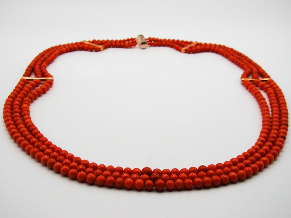 antique coral, natural coral, undyed coral, dark red coral, blood red coral, Italian coral, pacific coral, Sardinian Coral, Coral beads, Coral Rosary beads, Coral chain, Coral necklace, sea coral, aka coral, 2 strand chain
