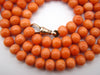 antique coral, natural coral, undyed coral, dark salmon coral, Italian coral, pacific coral, Sardinian Coral, sea coral, Mediterranean necklace, Mediterranean chain, coral necklace, handcarved coral, 9 karat gold