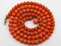 antique coral, natural coral, undyed coral, dark orange coral, Italian coral, pacific coral, Sardinian Coral, sea coral, Mediterranean coral, Mediterranean necklace, Mediterranean chain, coral necklace, handcarved coral, 14 karat gold clasp