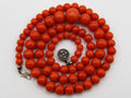 antique coral, natural coral, undyed coral, dark red coral, blood red coral, Italian coral, pacific coral, Sardinian Coral, Coral beads, Coral Rosary beads, Coral chain, Coral necklace, sea coral, aka coral, silver 925 clasp