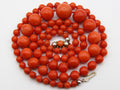 antique coral, natural coral, undyed coral, dark red coral, blood red coral, Italian coral, pacific coral, Sardinian Coral, red coral, sea coral, Mediterranean necklace, Mediterranean coral, Mediterranean chain coral beads, handcarved, aka red, silver 925 clasp, handcarved